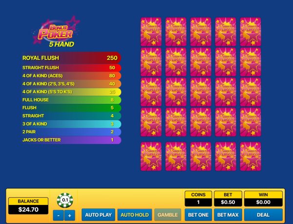 scr_Bonus Poker 5 Hand