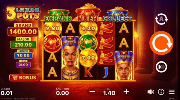 scr_3 Luxor Pots: Hold and Win