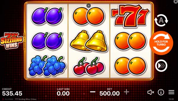 scr_777 Sizzling Wins: 5 Lines