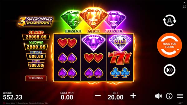 scr_3 Supercharged Diamonds: Hold and Win