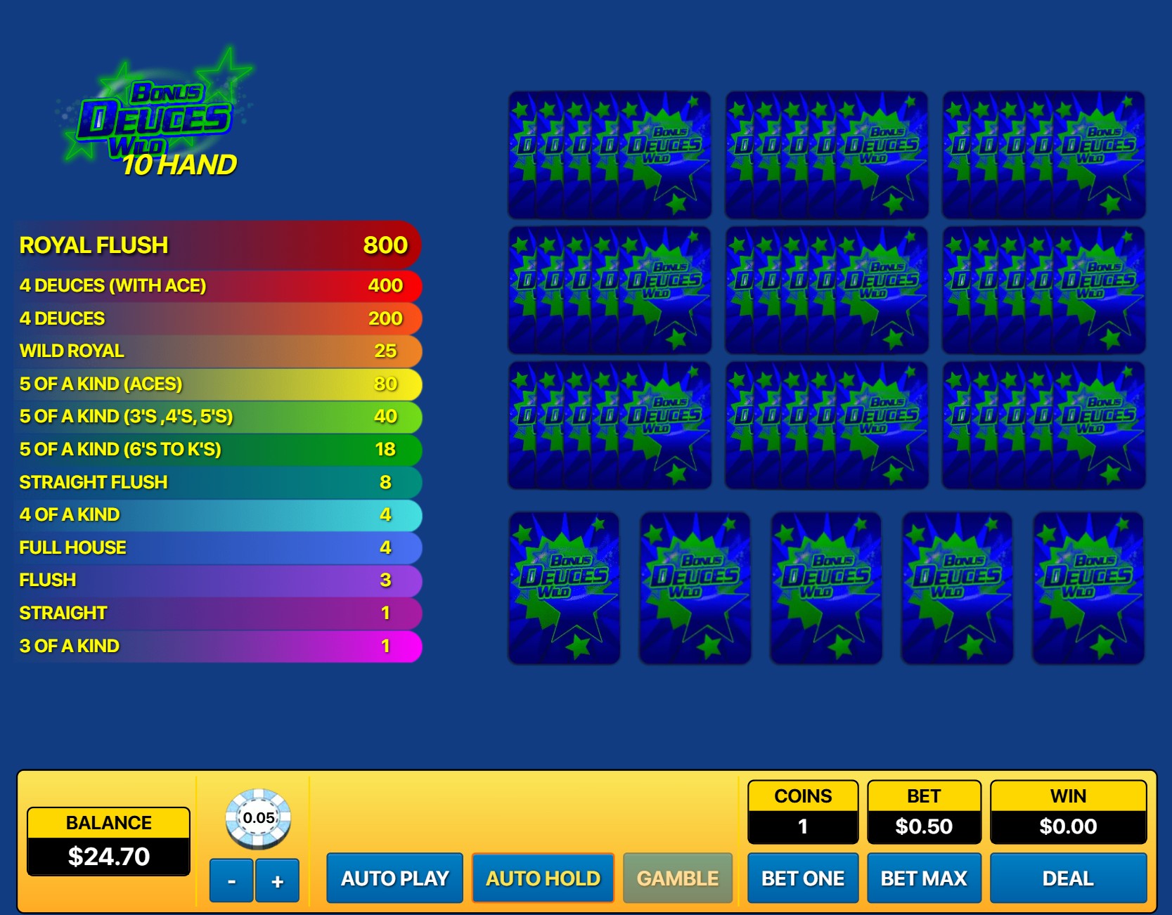 scr_Bonus Deuces Wild 10 Hand