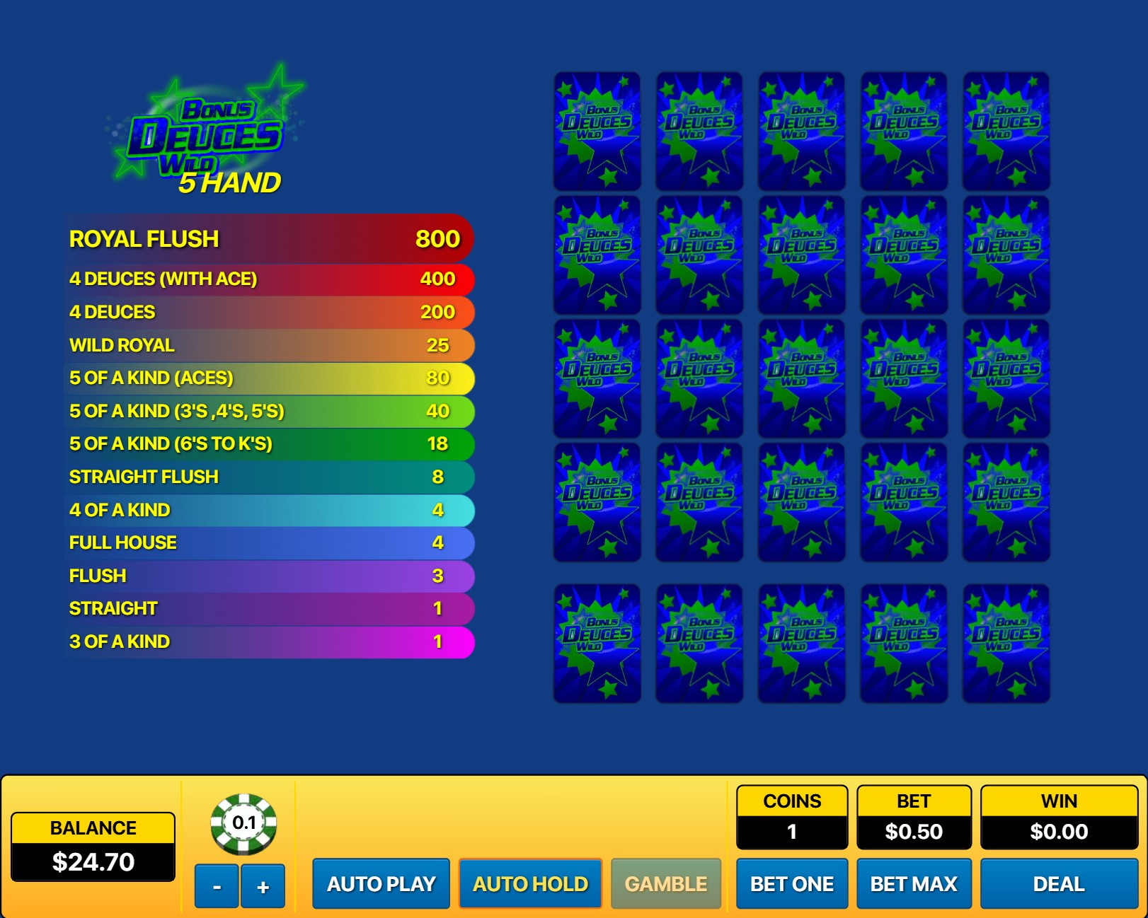 scr_Bonus Deuces Wild 5 Hand
