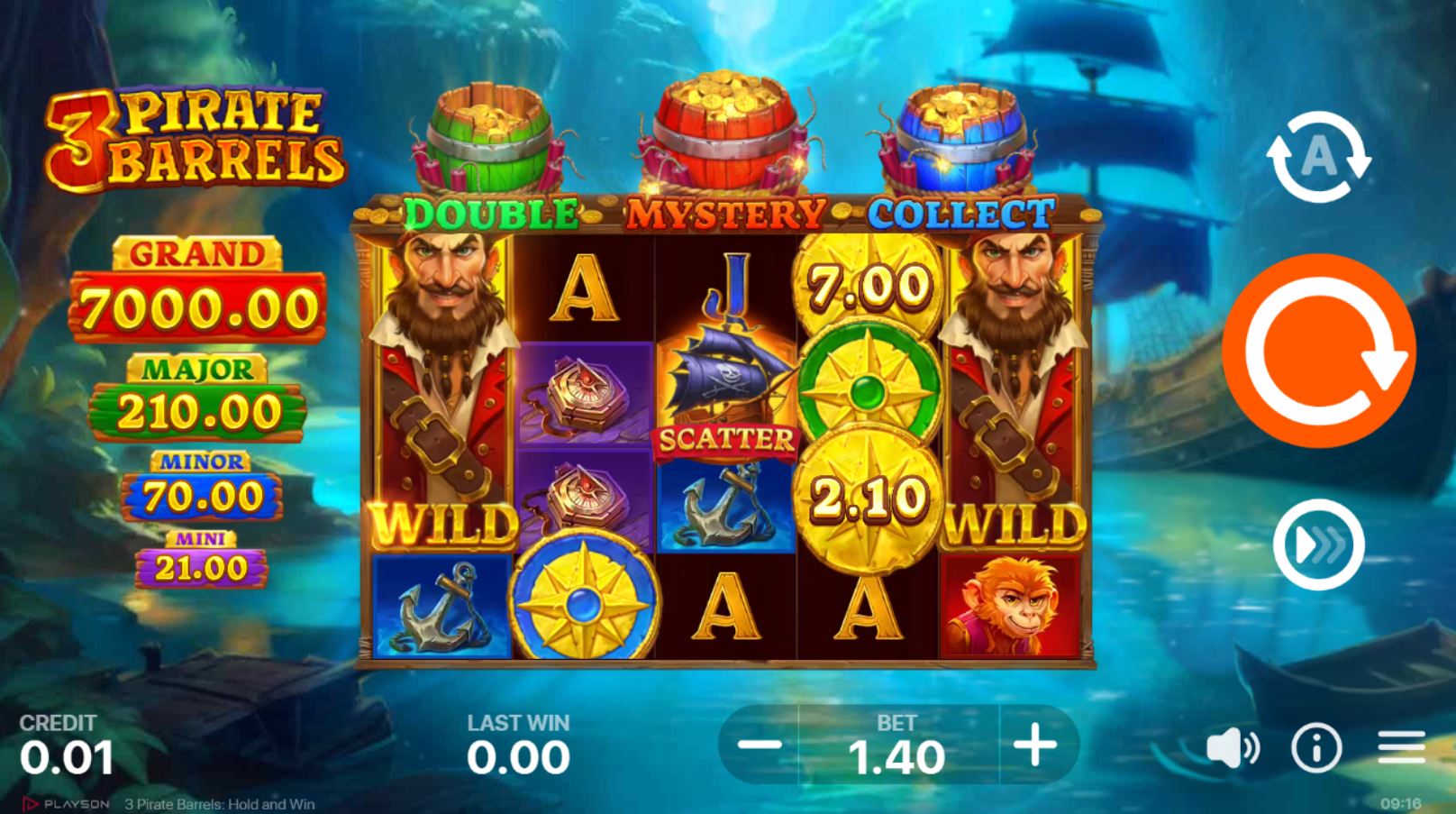 scr_3 Pirate Barrels: Hold and Win