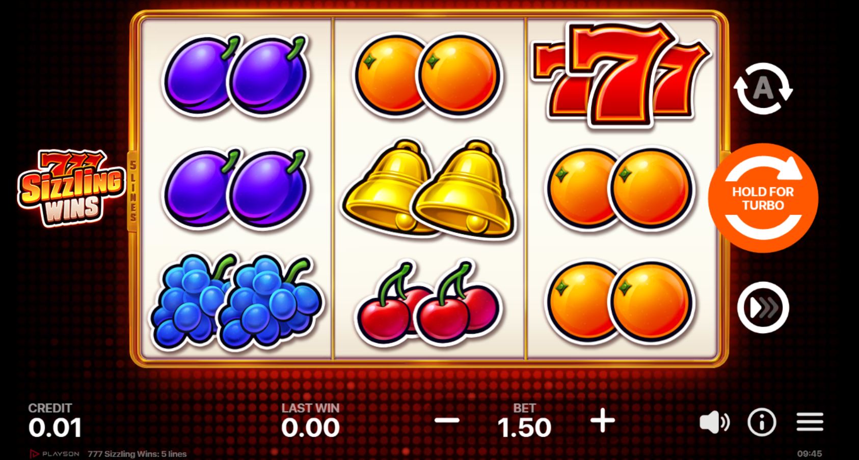 scr_777 Sizzling Wins: 5 Lines