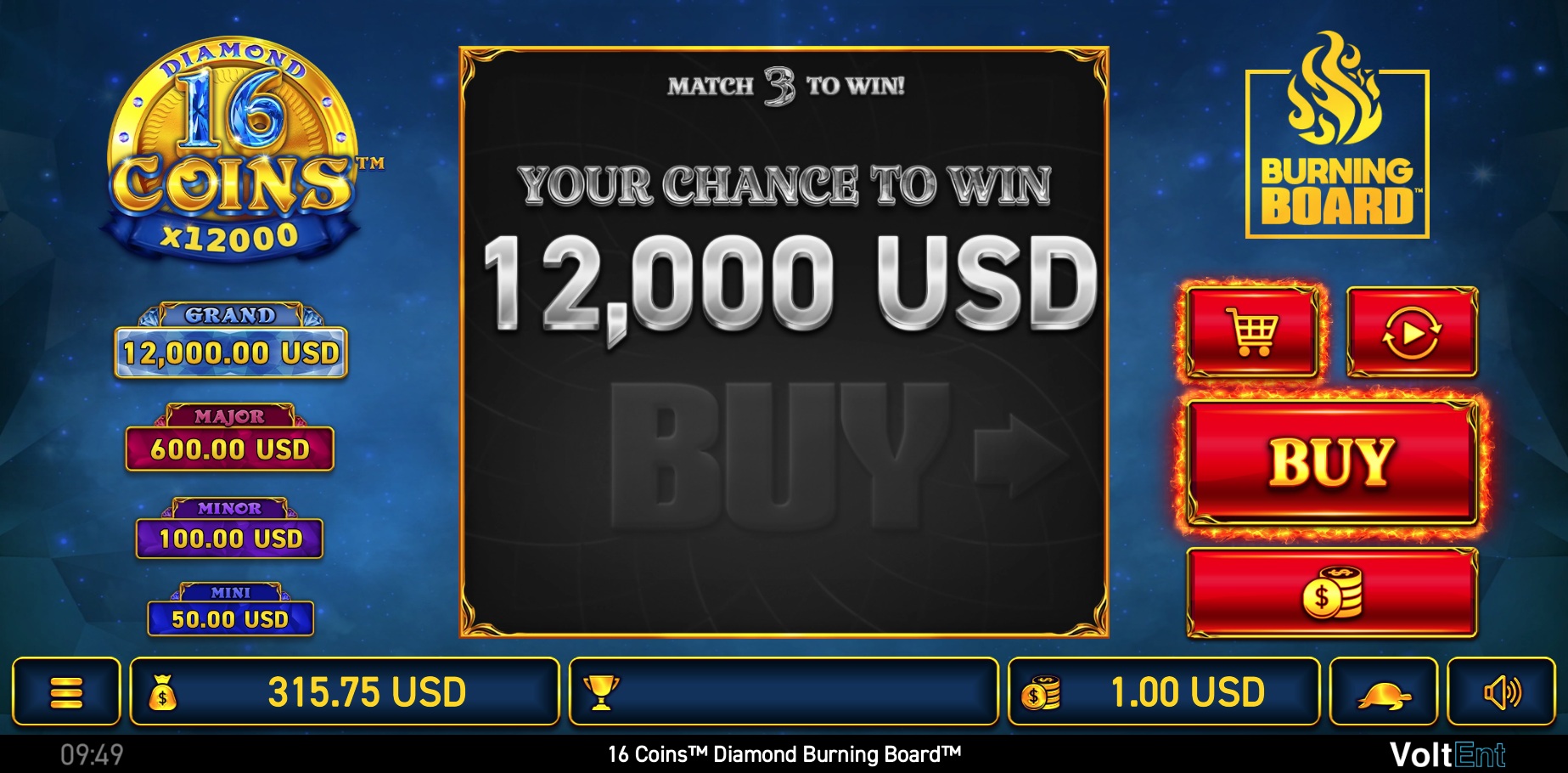 scr_16 Coins™ Diamond Burning Board