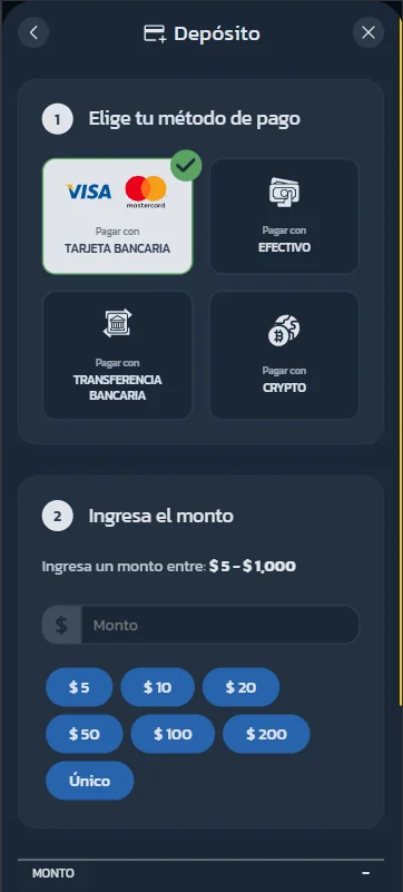 Métodos de pago / Retiros screenshot 1